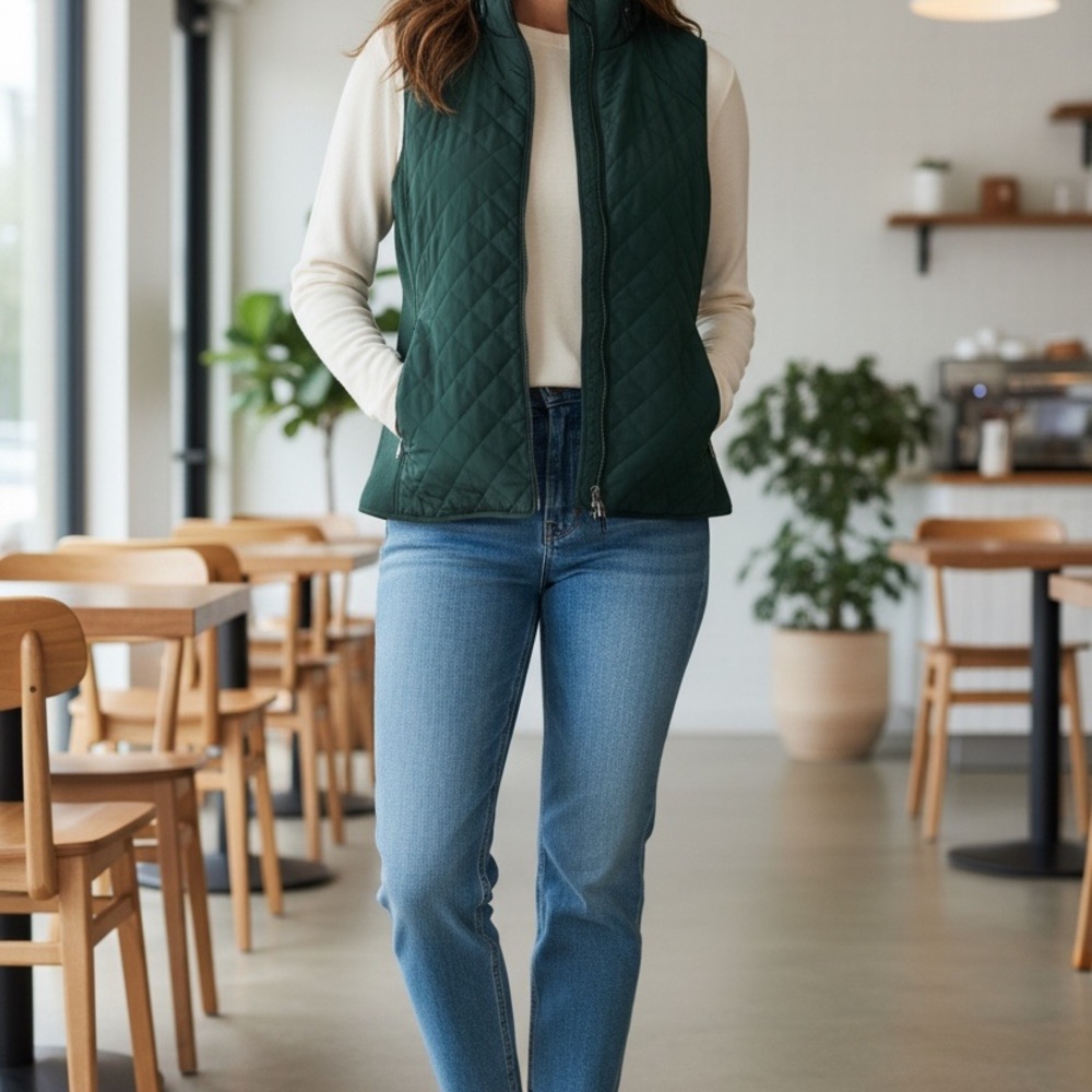 41 Hawthorn Forest Green Quilted Vest